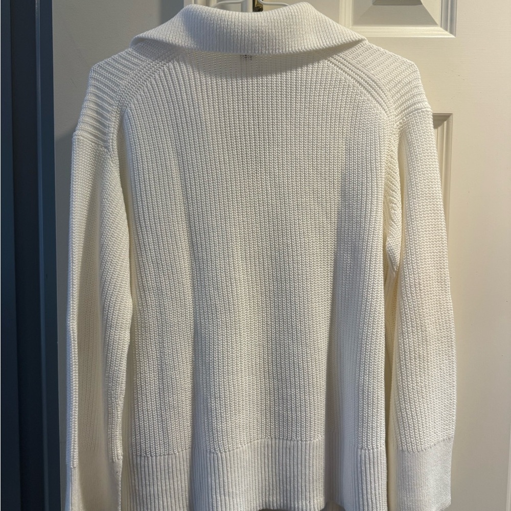 J. Crew Women's White Knit V-Neck Sweater - Picture 6 of 6